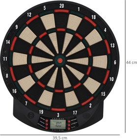 Elektroniczna tarcza do darta z 6 rzutkami dla 8 graczy Gry i zabawy w domu Czarno pomarańczowa | Aosom PL
