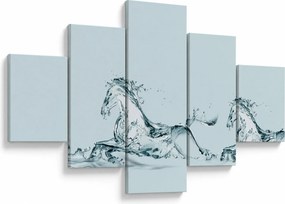 Obraz - Konie z kropli wody (125x70 cm)