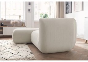Biały sztruksowy narożnik (lewostronny) Lecomte – Bobochic Paris