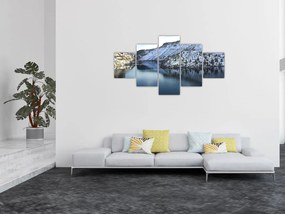 Obraz - zimowy krajobraz z jeziorem (125x70 cm)