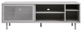 Szara metalowa szafka pod TV 160x55x45 cm Veep – Unique Furniture