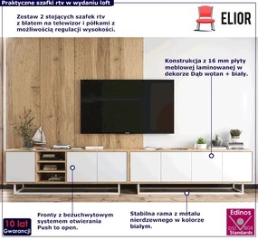 Zestaw stojących szafek rtv dąb wotan + biały - Avila 16X