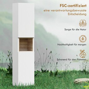 HOMCOM szafka łazienkowa, stojąca z 2 drzwiczkami i otwartą półką, biała | Aosom PL