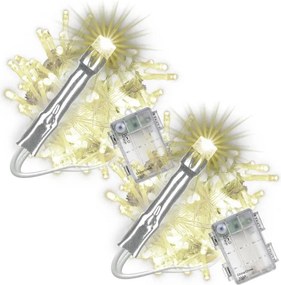 Zestaw świątecznych łańcuchów LED100 diod ciepły biały 2 szt