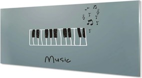 Panel szklany do Kuchni Nuty na Klawiszach Pianina