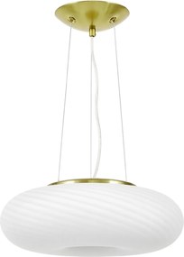 Biało złota lampa wisząca Monarte 38 – elegancka do jadalni i salonu