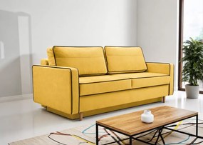 Kanapa Latina 3-osobowa z funkcją spania i pojemnikiem – welurowa sofa DL 190x152, styl skandynawski