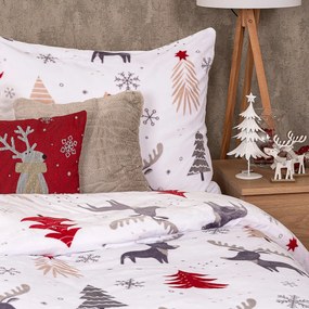 4Home Pościel mikroflanela Cute reindeer mikroflanela, 160 x 200 cm, 70 x 80 cm