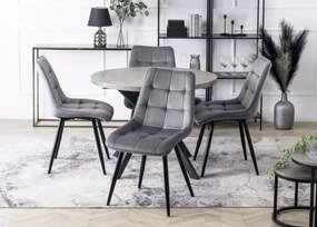 Okrągły stół Sorino z funkcją rozkładania 100-250 cm z blatem z płyty MDF i metalowymi nogami