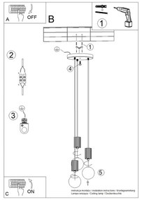 Bordowa lampa wisząca ze szklanym kloszem ø 25 cm Orbital – Nice Lamps