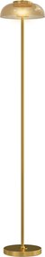 HOMCOM LED Lampa stojąca do salonu, lampa podłogowa z ciepłym światłem 3000 K, włącznik nożny, 25 x 25 x 134 cm, mosiądz