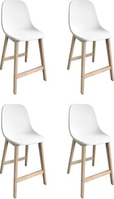 Zestaw dębowych krzeseł wyspowych i barowych z plastikowym siedziskiem 65 cm ELIOS