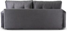 Sofa z Funkcją Spania SEUL Rozkładana Dwuosobowa Welurowa Szara Nowoczesna do Salonu