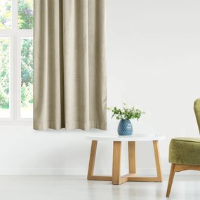 Brązowa/beżowa aksamitna zasłona częściowo zaciemniająca (dimout) 140x270 cm Eyelets – Restilo