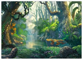Obraz - Ilustracja lasu tropikalnego (70x50 cm)