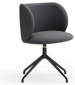 Ciemnoszary tapicerowany fotel jadalniany Mogi – Teulat