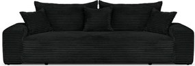 Sofa Wielofunkcyjna Cordo z Pojemnikiem w Czarnym Welurowym Sztruksie 265 cm - Sofiland