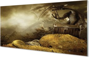 Panel Kuchenny Szklany Smok nad Górskimi Szczytami w Złocie