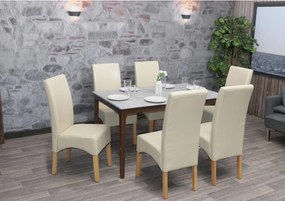 Krzesło do jadalni Crotone (zestaw 6 sztuk), kremowy, jasne nogi