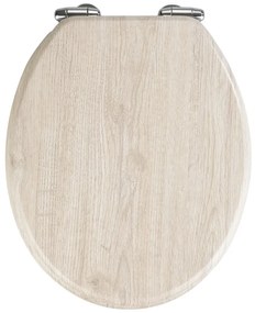 Jasnoszara deska sedesowa wolnoopadająca Wenko Oak, 42,5x35,5 cm