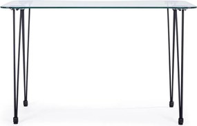 Biurko ze szklanym blatem 60x120 cm Rondo – Bizzotto