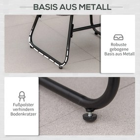 Outsunny zestaw dwóch foteli rattanowych ze taboretem, stal, kolor szary, 69 x 76 x 70 cm