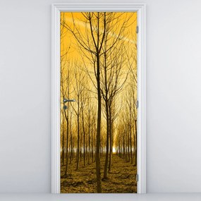 Fototapeta na drzwi - Las o zachodzie słońca (95x205cm)
