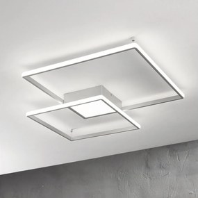 Ondaluce - LED ściemnialna oprawa sufitowa DOWEL LED/60W/230V 75x75 cm srebrna