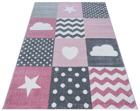 Dywan dziecięcy Kids Kwadraty różowy 200 cm x 290 cm