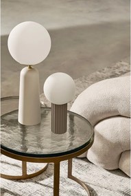 Biała metalowa lampa stołowa ze szklanym kloszem (wysokość 51 cm) Delphine – Bizzotto