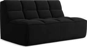 Modułowa sofa 2-osobowa - z tkaniny welwetowej - czarny - KALAI