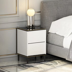 Stolik nocny Imaj White Marble