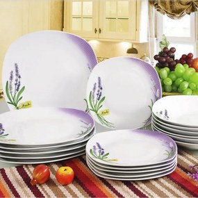 Banquet Lavender 18-częściowy zestaw talerzy