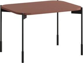 Stolik kawowy Sonatia 60 cm prostokątny na metalowych nogach - burgund