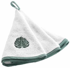 Biało-zielony bawełniany ręcznik frotte 60 cm Ardenia – douceur d'intérieur