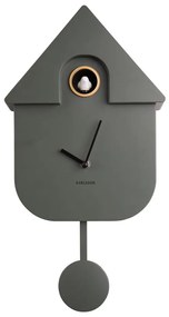 Zielony wahadłowy zegar ścienny Karlsson Modern Cuckoo, 21,5x41,5 cm