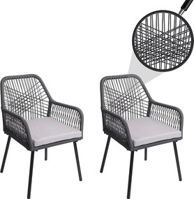 Krzesło ogrodowe MCW-O12 (zestaw 2 sztuk), antracyt, pokrowiec szary