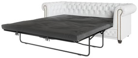 Biała rozkładana sofa z imitacji skóry 203 cm York – Ropez