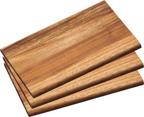 Tace do serwowania przekąsek, 3 sztuki w komplecie, drewno akacjowe, 23 x 15 cm, Kesper