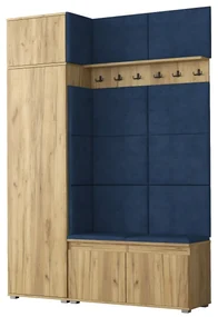 Garderoba z siedziskiem do przedpokoju SINGAPUR 154 dąb craft/granatowy MEBLOWA 1