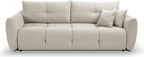 Masseno Sofa MODA z funkcją spania i pojemnikiem na pościel, Rozkładana sofa - Beżowy, WIND 05