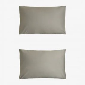 Pack 2 Poszewek Na Poduszki Z Satyny 300 Nitek Sampras Awokado & 50 X 75 Cm - Sklum