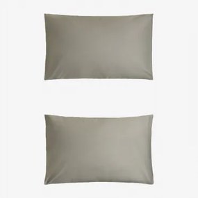 Zestaw 2 Poszewek Na Poduszki Sampras Z Satyny O Gęstości 300 Nici Awokado & 50 X 75 Cm - Sklum