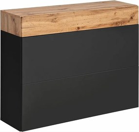 Szafka na buty wisząca EASY czarna/dąb wotan