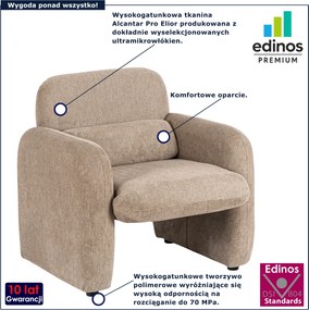 Ciemnobeżowy fotel wypoczynkowy do pokoju N3-R82