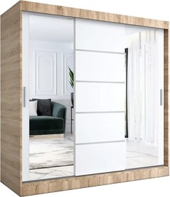 Szafa przesuwna 200 cm dąb sonoma + biały N0-W44