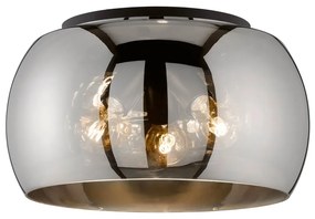 Czarna metalowa lampa sufitowa ze szklanym kloszem ø 40 cm Dima – Fischer & Honsel