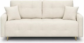 Nowoczesna sofa Elivo z funkcją spania i pojemnikiem na pościel w kolorze beżowym