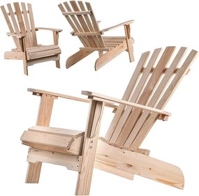 KADAX Fotel drewniany plażowy Arphy naturalny