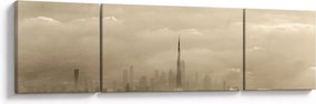 Obraz miasta w chmurach (170x50 cm)